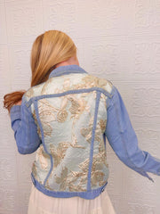 Brynn Organza Brocade Denim Jacket