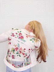 Flora White Lace Denim Jacket