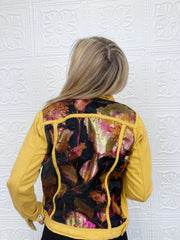 Blossom Organza Brocade Denim Jacket