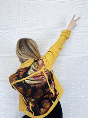 Blossom Organza Brocade Denim Jacket