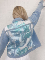 Azula Organza Brocade Denim Jacket