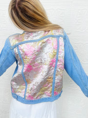 Layla Organza Brocade Denim Jacket