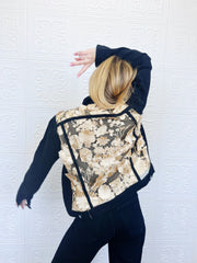 Cosmo Gold Lace Denim Jacket