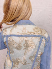 Brynn Organza Brocade Denim Jacket