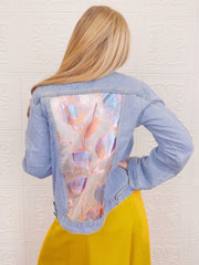 Fleur Organza Brocade Denim Jacket