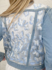 Mariposa Blue Lace Denim Jacket
