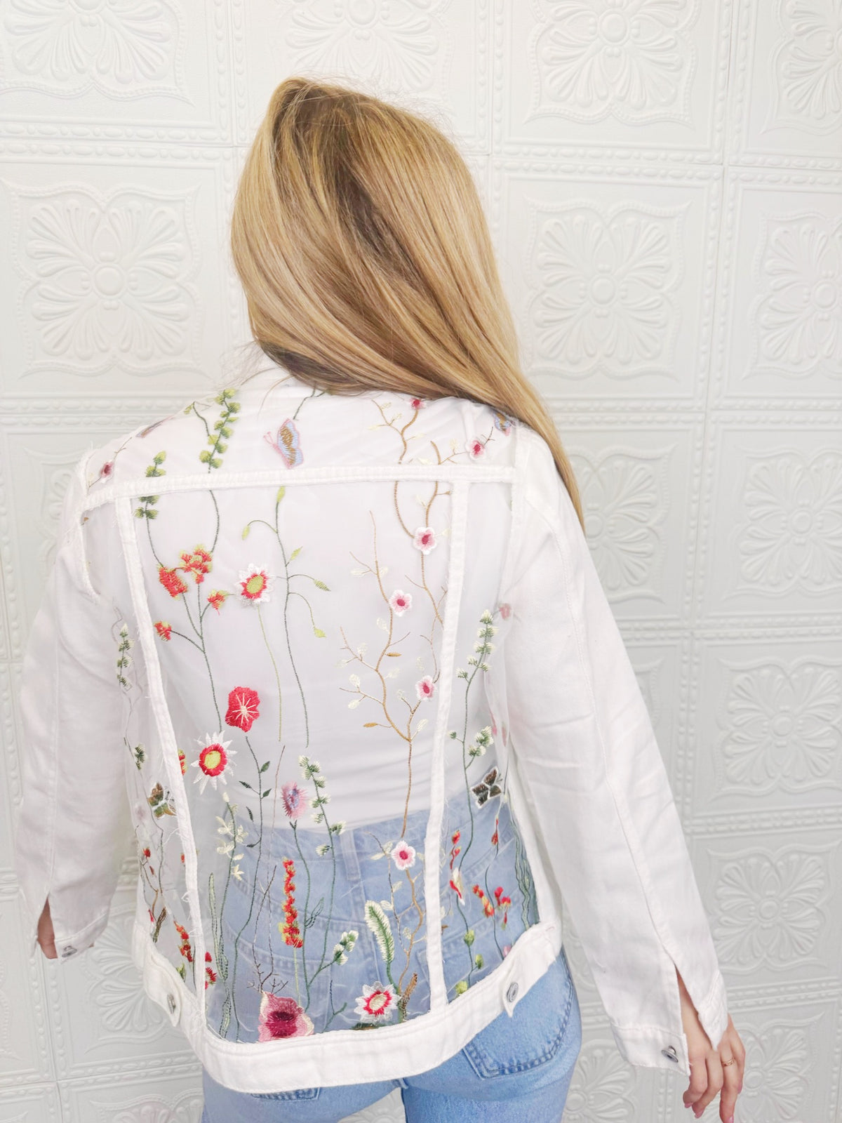 Gardenia Lace Denim Jacket