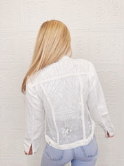 Freedom White Lace Denim Jacket