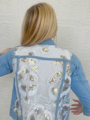 Zara Lace Denim Jacket