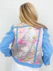 Layla Organza Brocade Denim Jacket