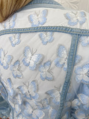 Mariposa Blue Lace Denim Jacket