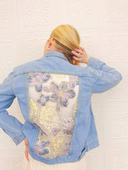 Eden Organza Brocade Denim Jacket