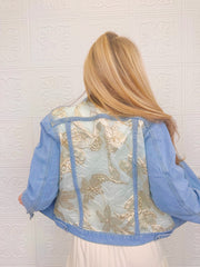 Brynn Organza Brocade Denim Jacket
