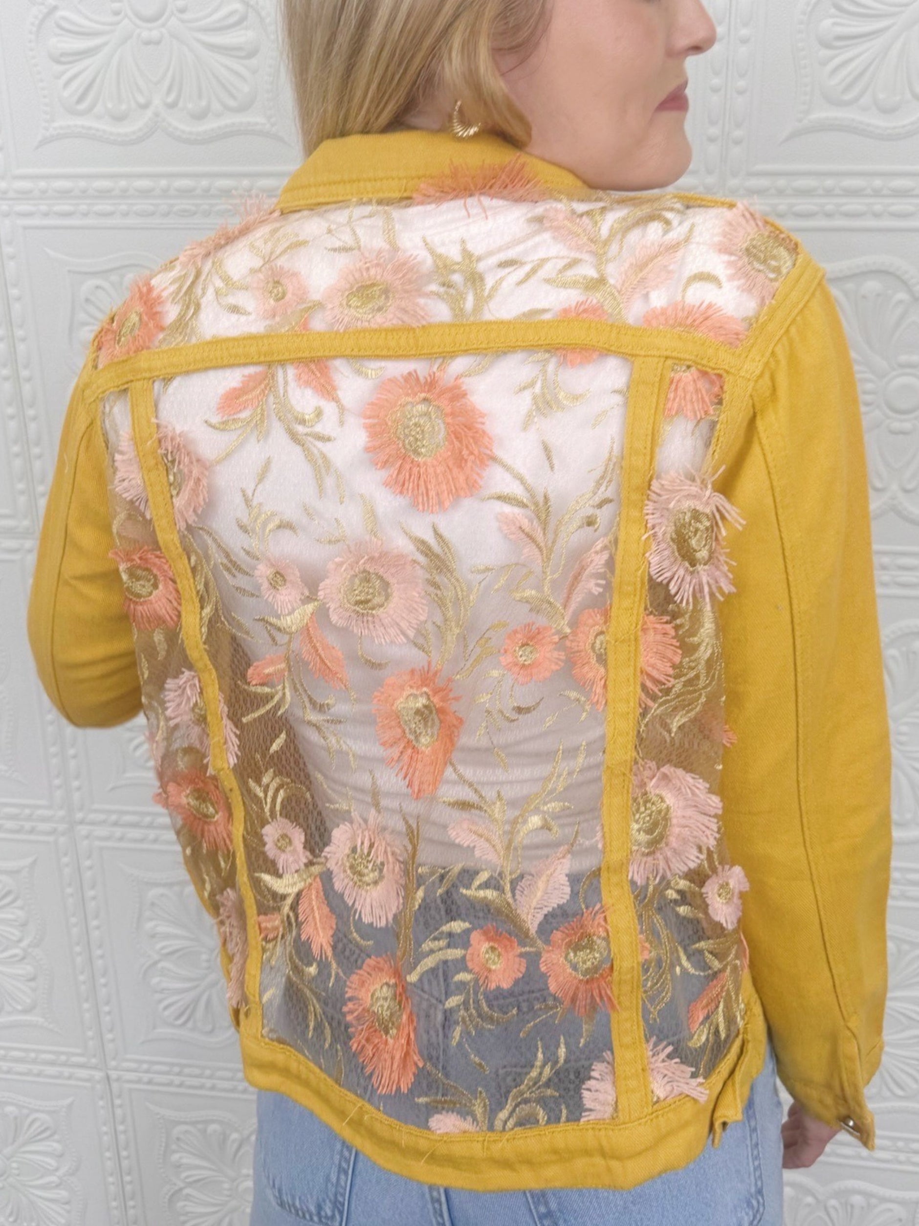 Isabel Lace Denim Jacket – River Rose