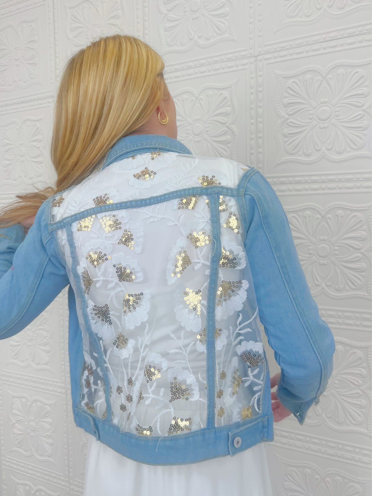 Zara Lace Denim Jacket